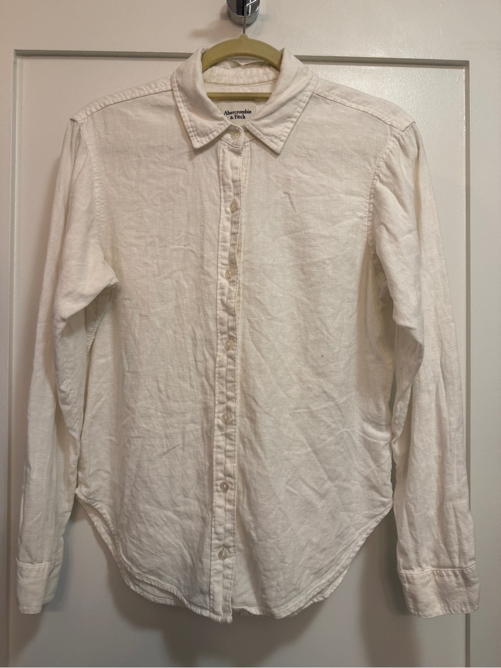 Abercrombie & Fitch White Linen Button-Down